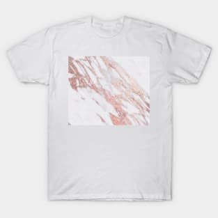 Blush pink rose gold marble T-Shirt